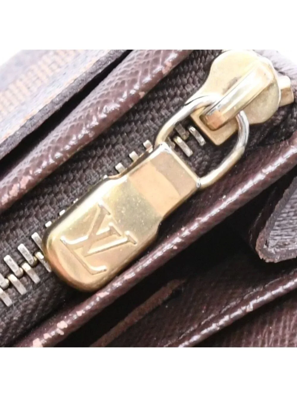 Louis Vuitton Porte Monnaie Pied Tresor Bifold Wallet Damier Ebene Canvas